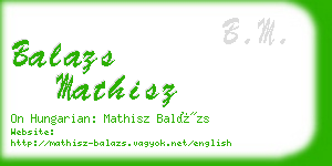 balazs mathisz business card